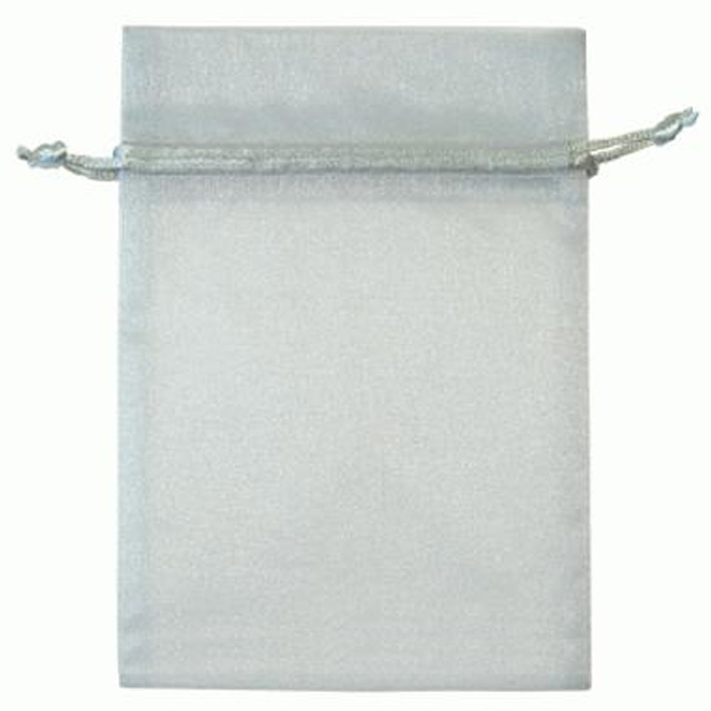 Silver Large Organza Bags - Pack of 10