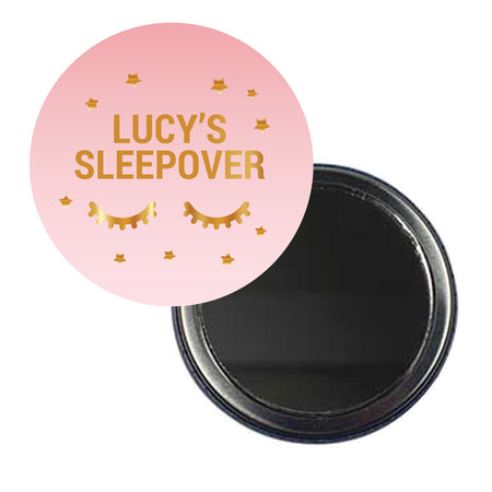 Sleepover Personalised Pocket Mirror - 58mm - Each