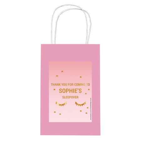 Personalised Sleepover Paper Party Bags - Pack of 12