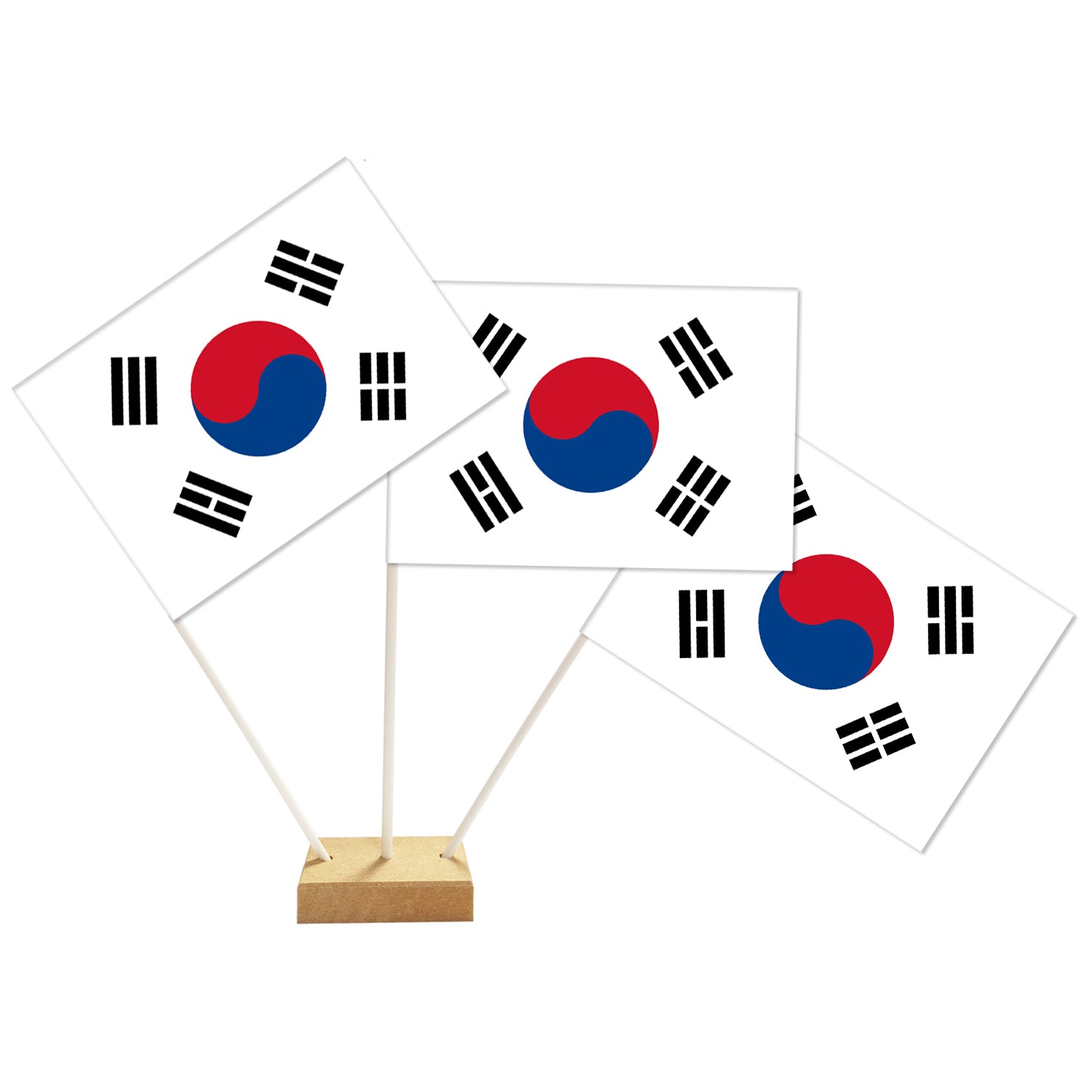 South Korea Paper Table Flag - 15cm on 30cm Pole