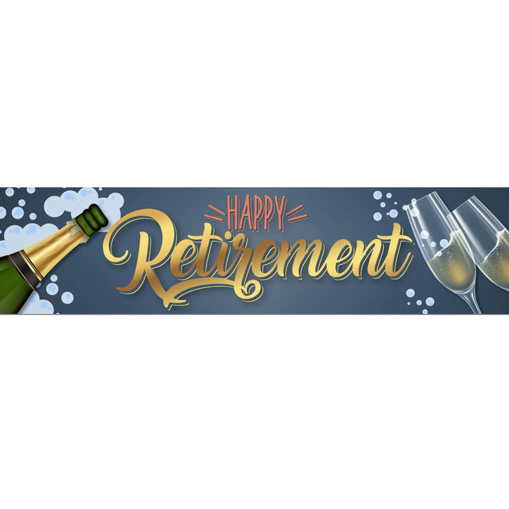 Happy Retirement Banner - 120cm x 30cm