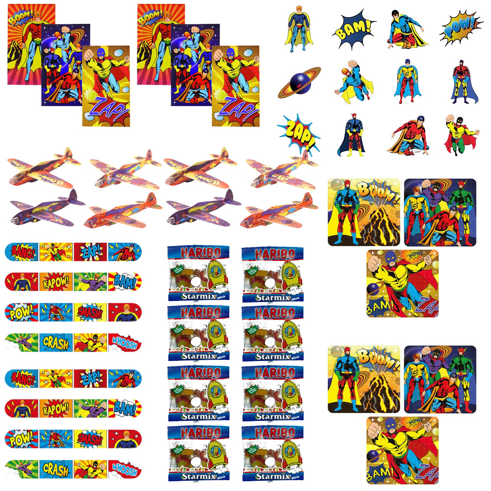 Superhero Party Bag Fillers Pack  - 64 Pieces