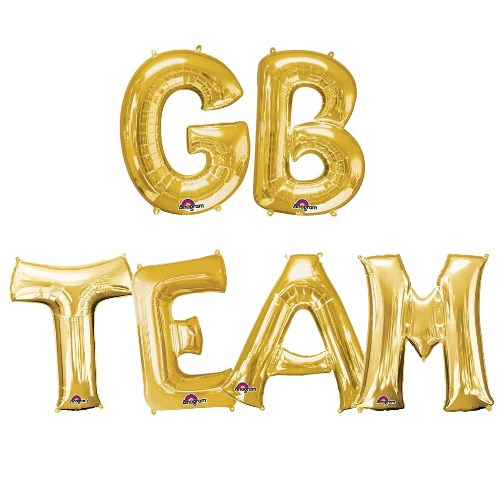 GB TEAM Gold Foil Air-Fill Balloons - 16" - Pack of 6