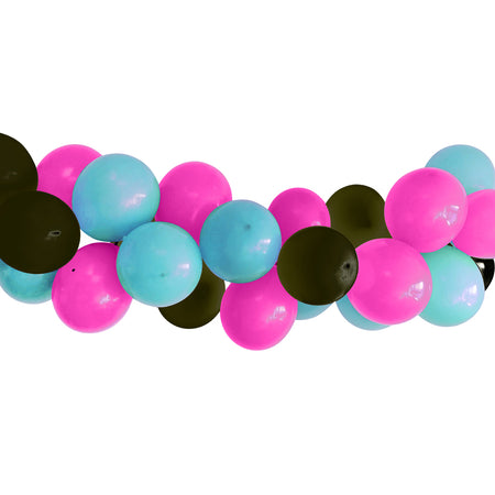 Pink, Black and Turquoise Balloon Arch DIY Kit - 2.5m