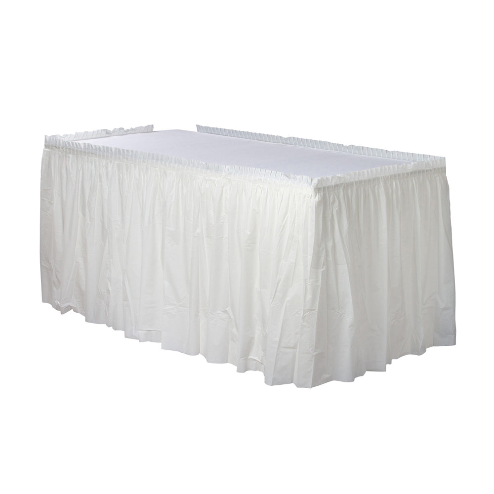 White Solid Colour Table Skirting 70cm x 4.2m