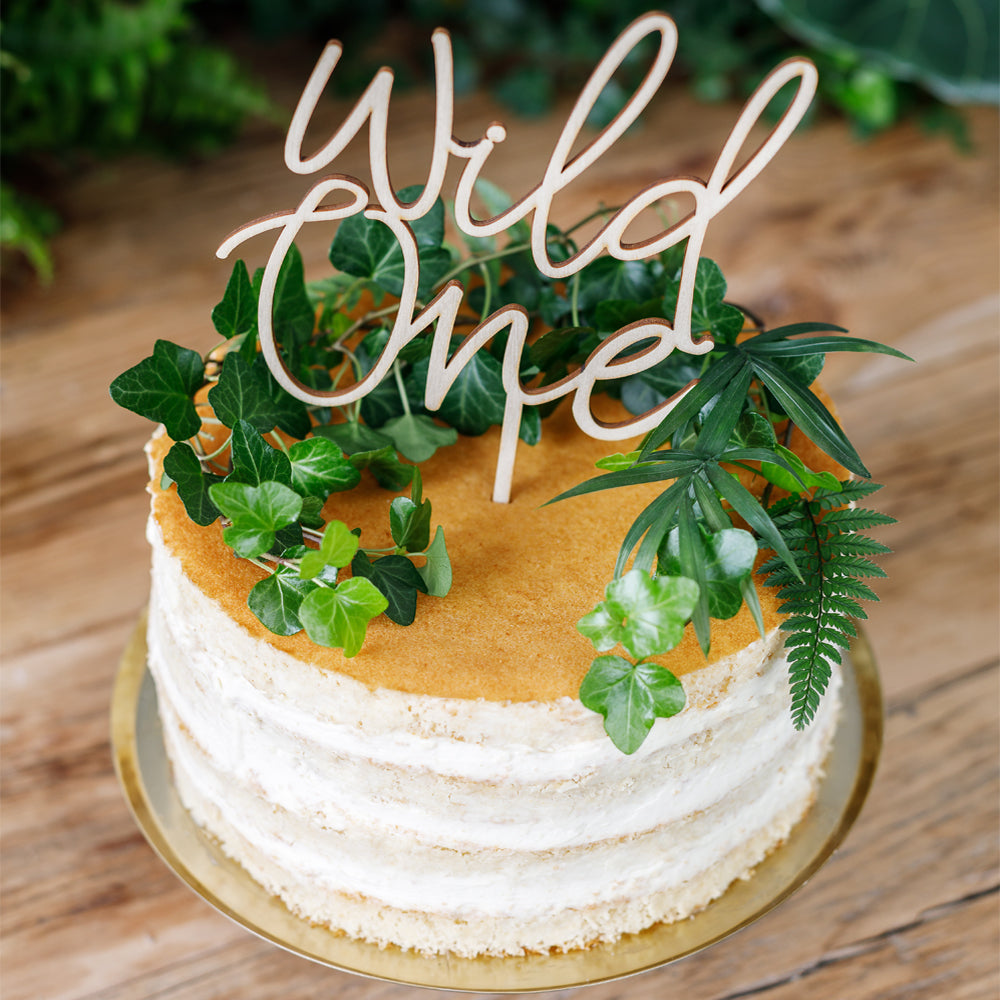 Wild One Wooden Cake Topper - 22cm