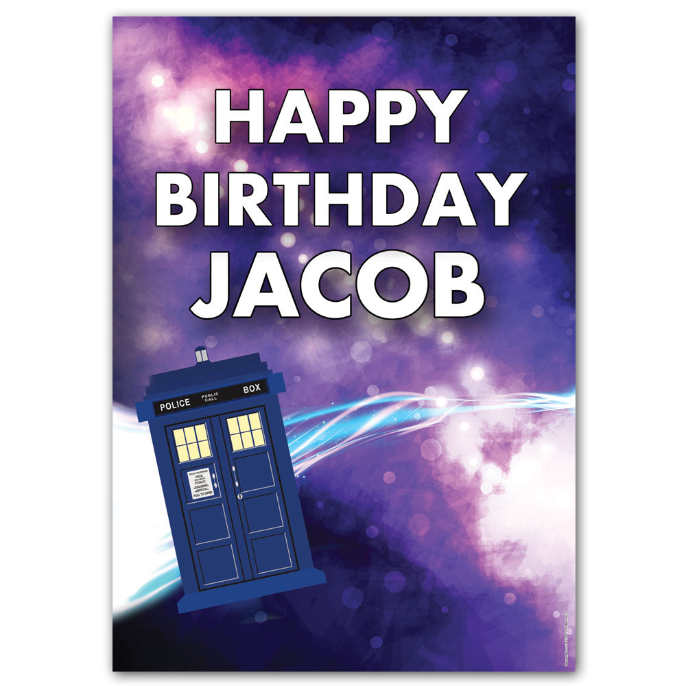 Doctor Who Time Travel Police Box Personalised Poster - A3