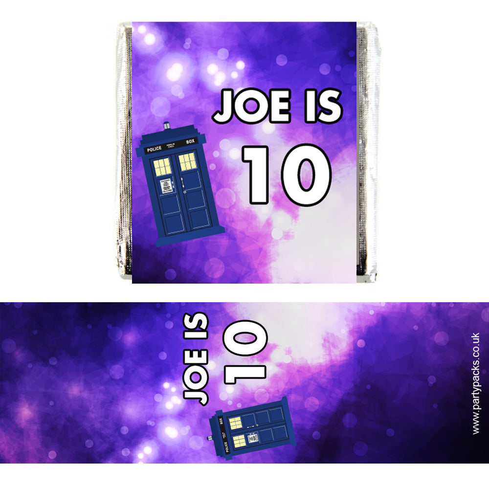 Personalised Chocolates - Time Travel Police Box - Pack 16