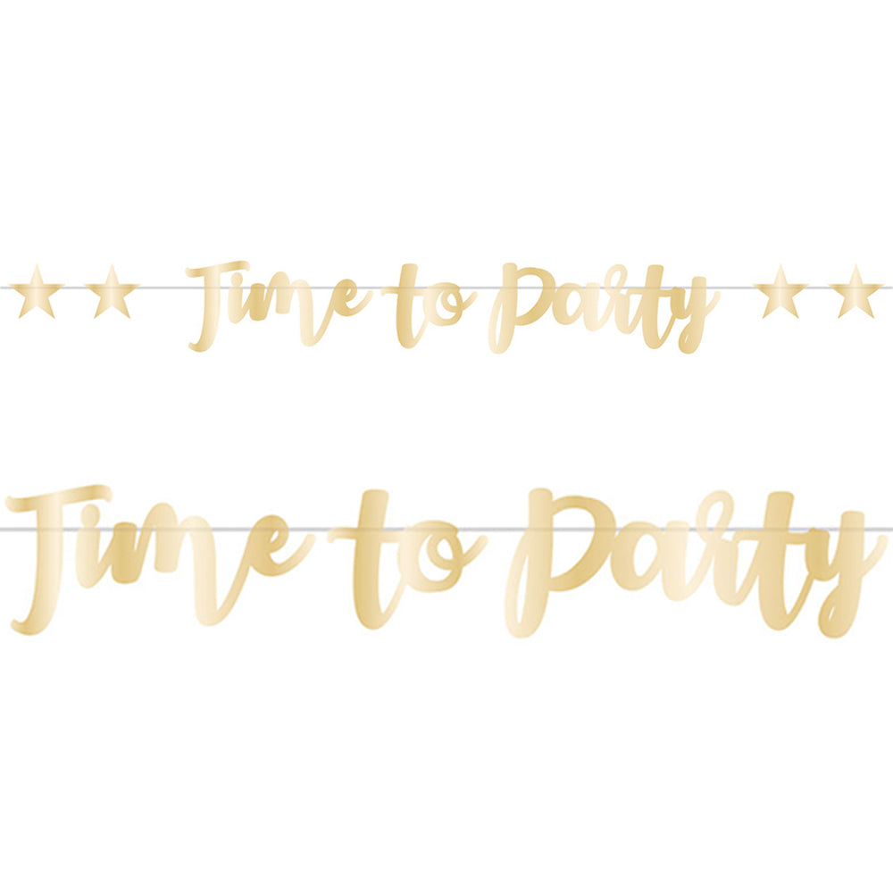 Time to Party Foil Letter Banner - 2.5m