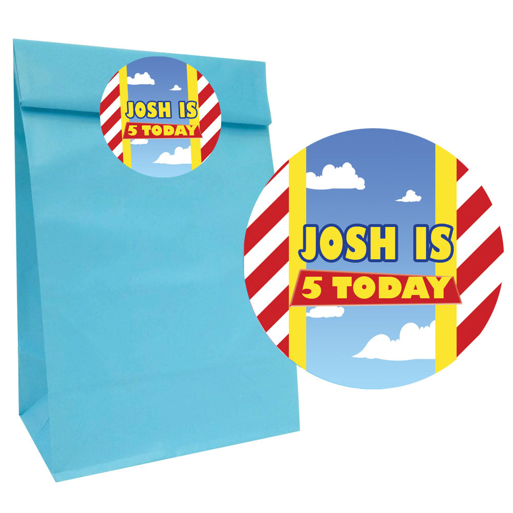 Toy Story Party Bags with Personalised Stickers - Pack of 12