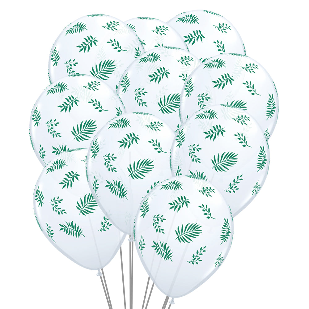 Tropical Greenery 11" Latex Balloons - Pack of 10