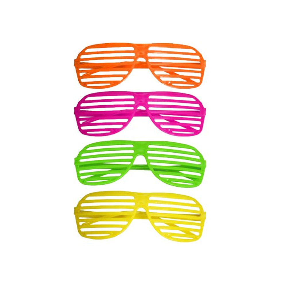 Adult Shutter Neon Glasses - 4 Assorted Colours - Each