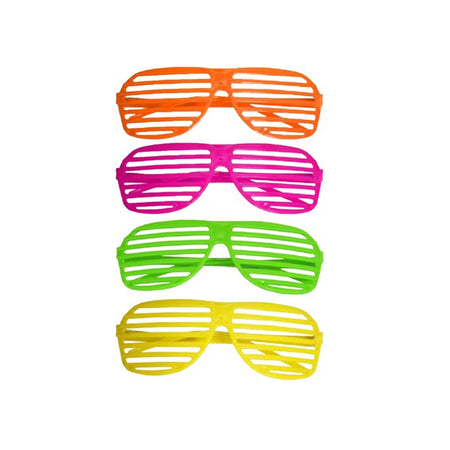 Adult Shutter Neon Glasses - 4 Assorted Colours - Sold Individually