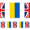 Ukraine and Britain Alternating Small Flag Interior Bunting - 2.4m