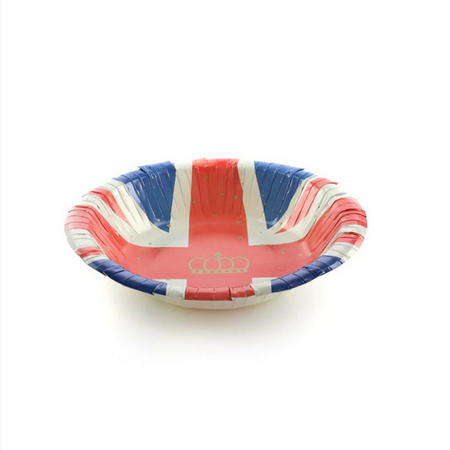 Union Jack Crown Paper Bowls 7.5