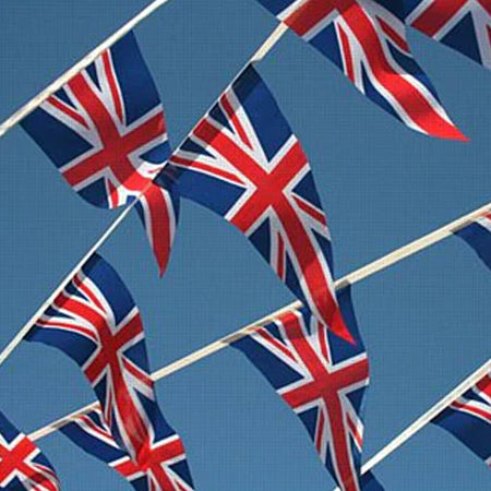 British Union Jack Fabric Pennant Bunting - 20m