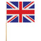 British Union Jack Fabric Flag on Pole - 61cm x 46cm