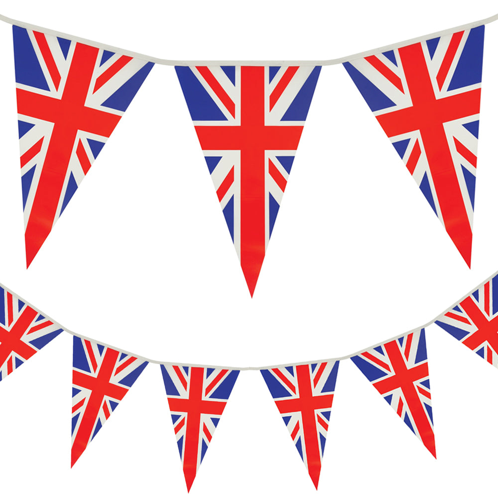 British Union Jack Triangular PVC Flag Bunting - 7m