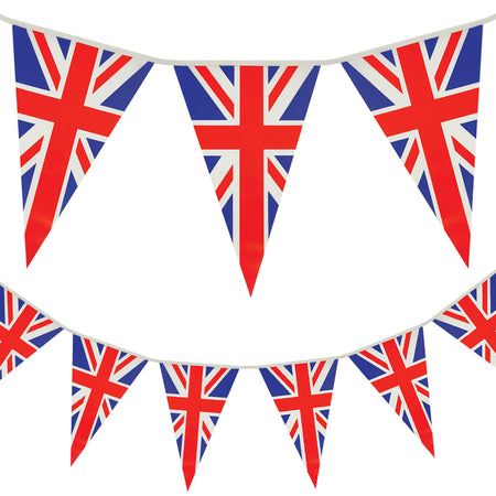 British Union Jack Triangular PVC Flag Bunting - 7m