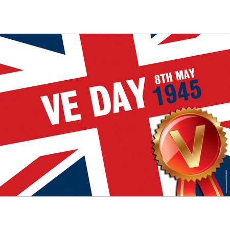 VE Day Union Jack Poster Decoration - A3