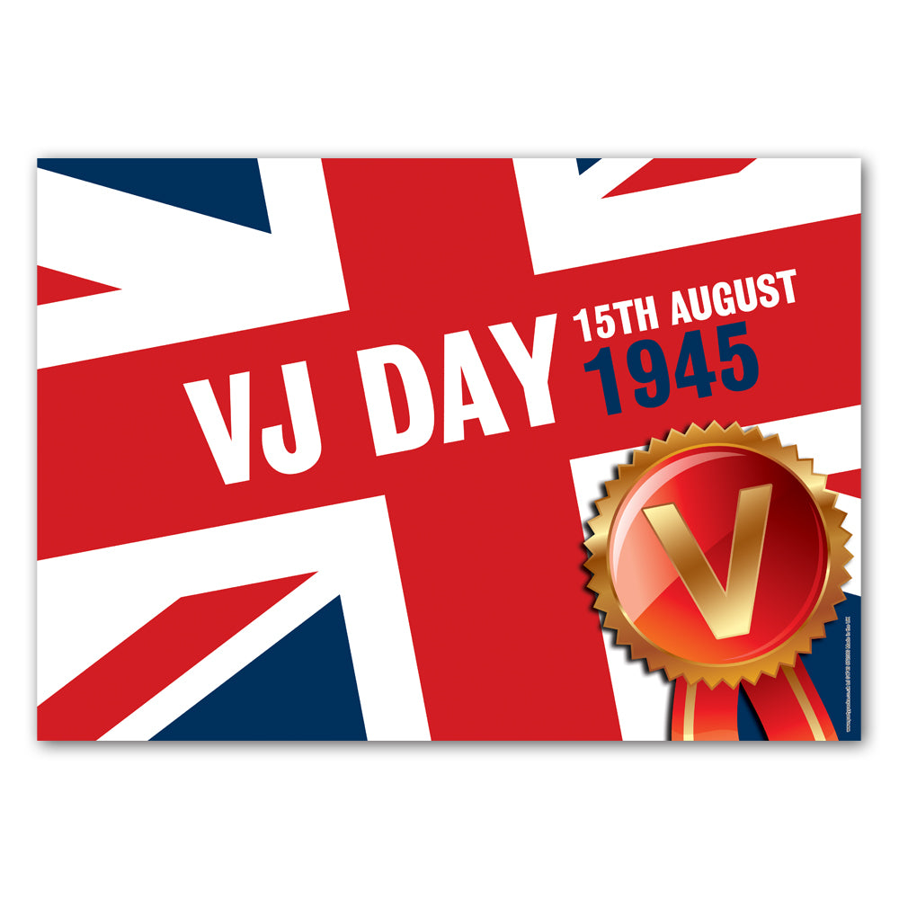 VJ Day Union Jack Poster Decoration - A3