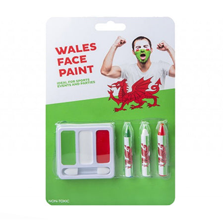 Wales Face Paint Kit - Green, White and Red