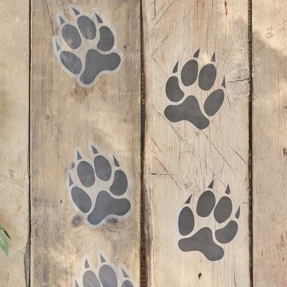 Animal Pawprint Floor Stickers - Pack of 6