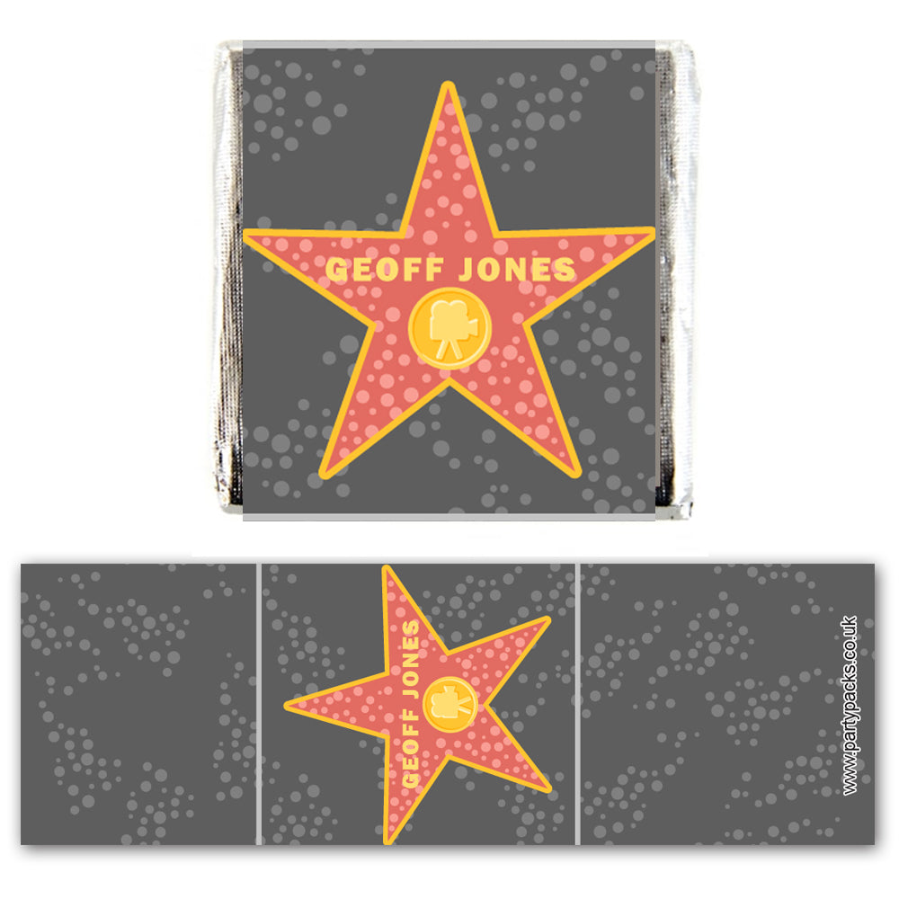 Hollywood Walk of Fame Star Personalised Chocolates - Pack of 16