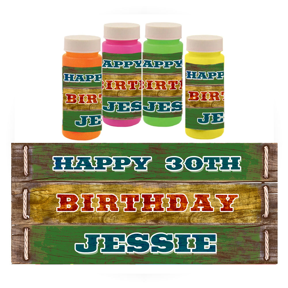 Personalised Bubbles - Wild West - Pack of 8