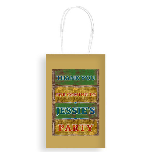 Personalised Wild West Paper Party Bags - Pack of 12