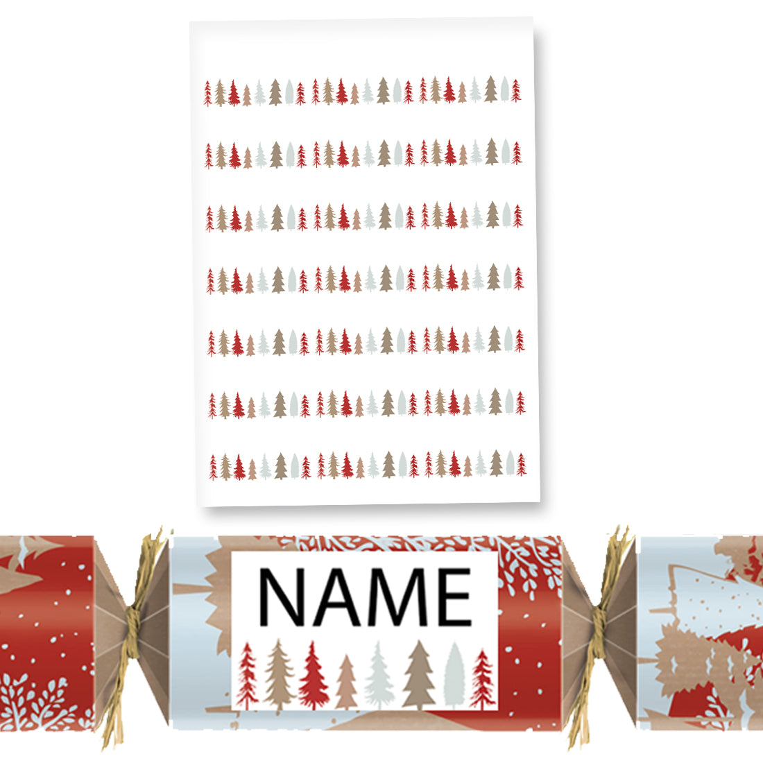 Christmas Cracker Name Stickers - A Winter's Tale - Sheet of 21