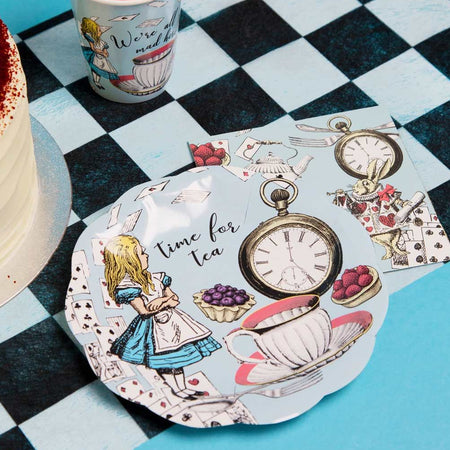 Blue Alice in Wonderland Small Plates - 17.5cm - Pack of 12