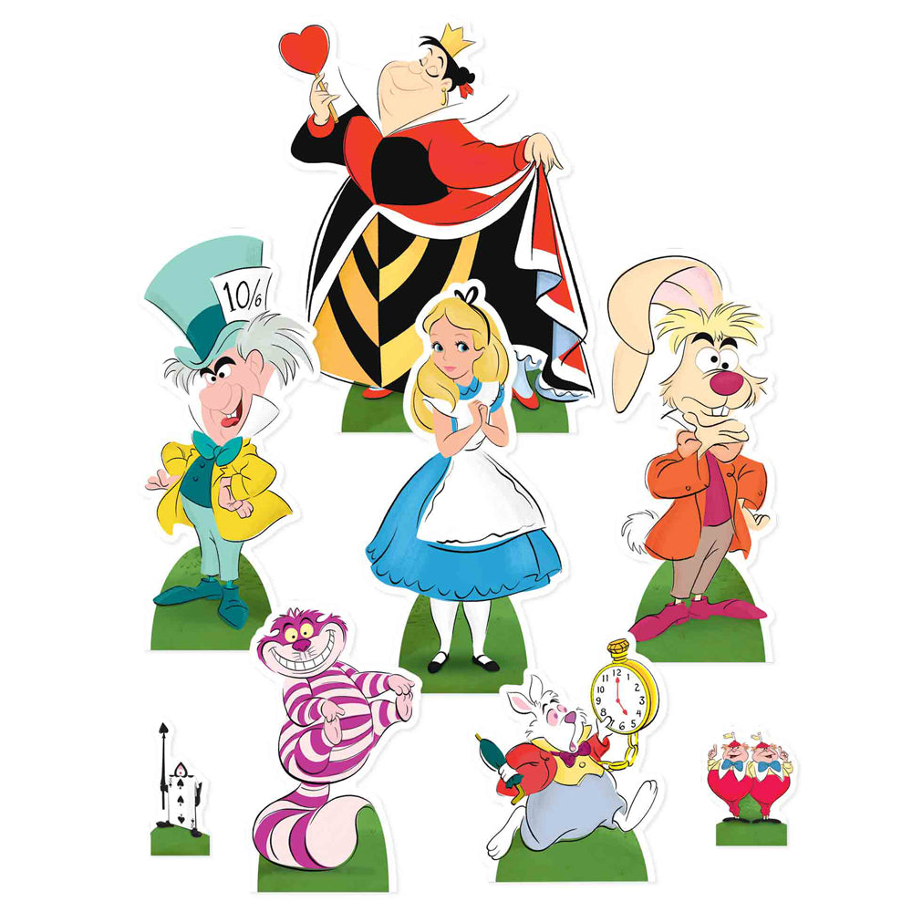 Alice in Wonderland Characters Tabletop Mini Cutouts - Pack of 8