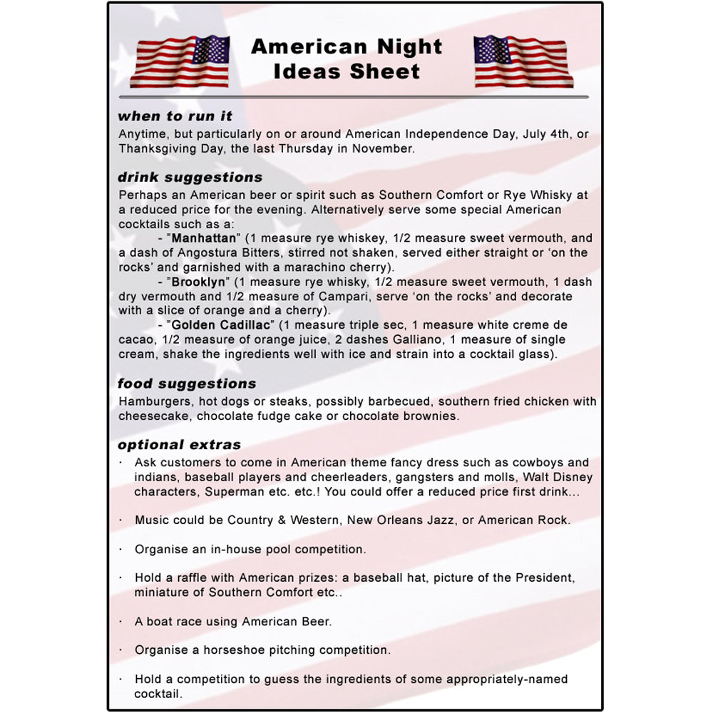 American Ideas Sheet
