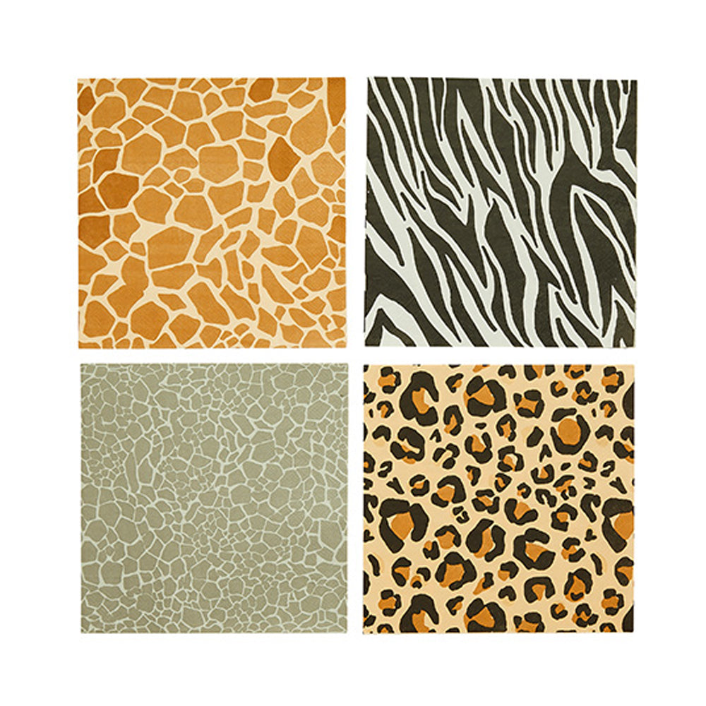 Safari Animal Print Paper Napkins - Pack of 16