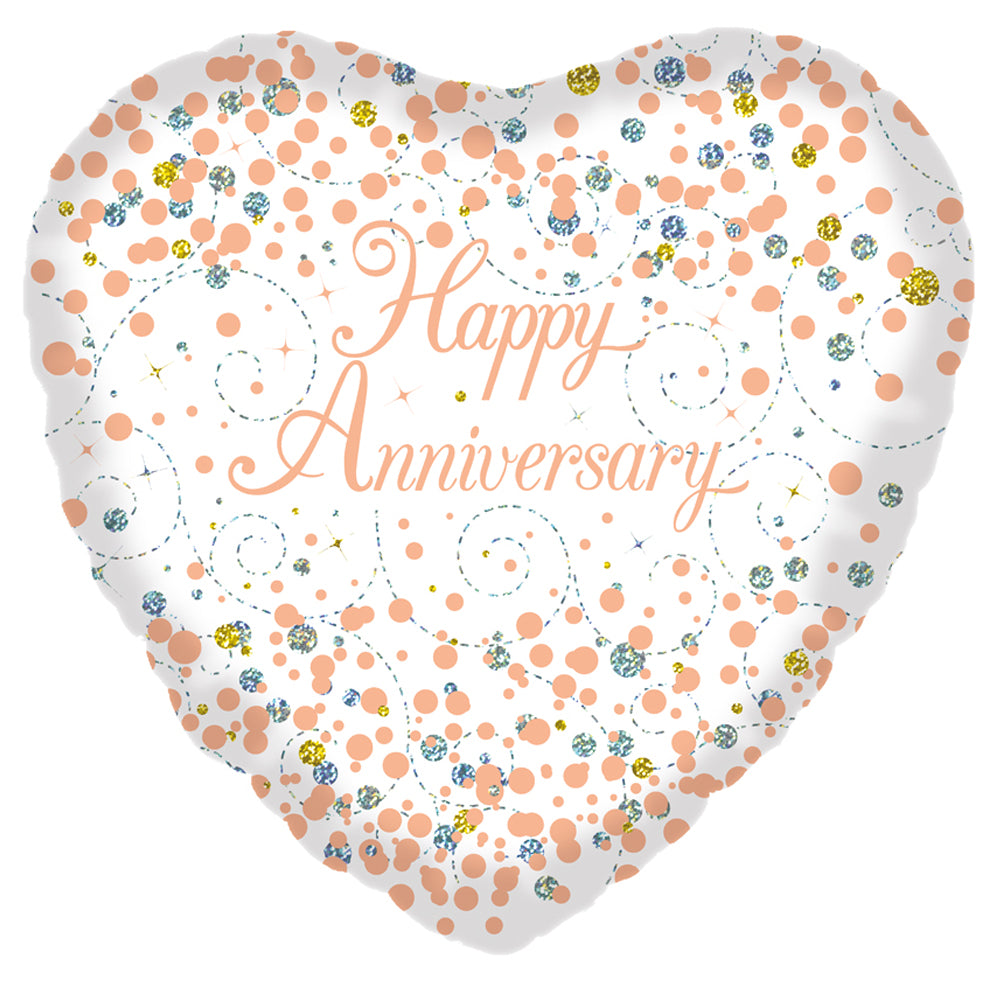 Happy Anniversary Rose Gold Foil Balloon - 18"