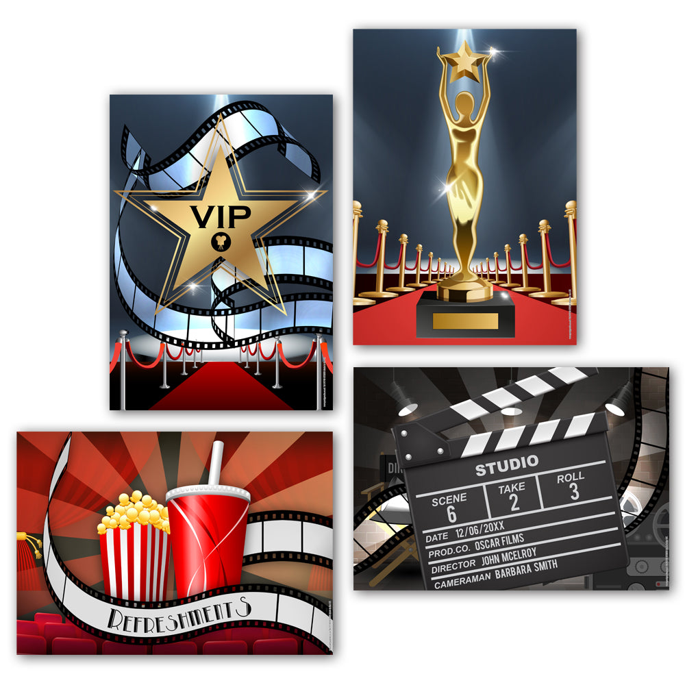 Awards Night Poster Party Decorations - A3 - Pack of 4