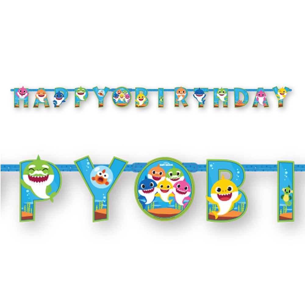 Baby Shark Happy Birthday Letter Banner - 1.8m