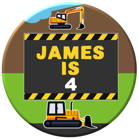 Personalised Digger Badge - 58mm - Each