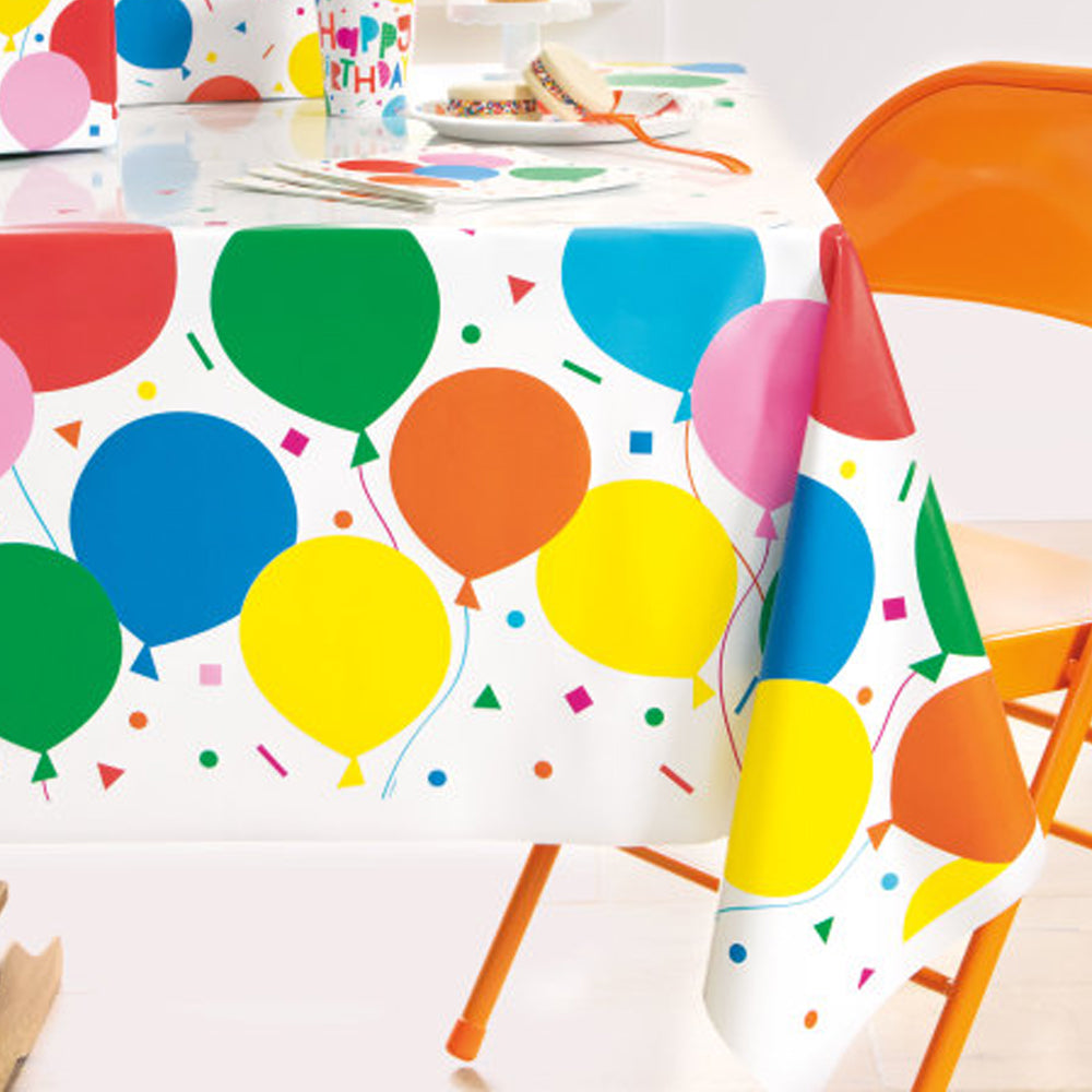 Colourful Balloons Plastic Tablecloth - 2.13m