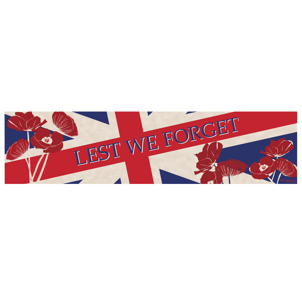 Less We Forget Banner Remembrance Sunday 'Lest We Forget' Banner- 120 x 30cm – Party Packs