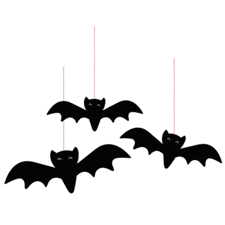 Halloween Bat Shaped Card Hanging Decoration - Pack of 6