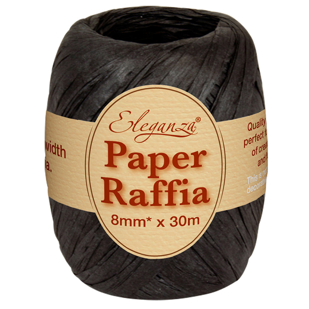 Roll of Black Paper Raffia - 30m