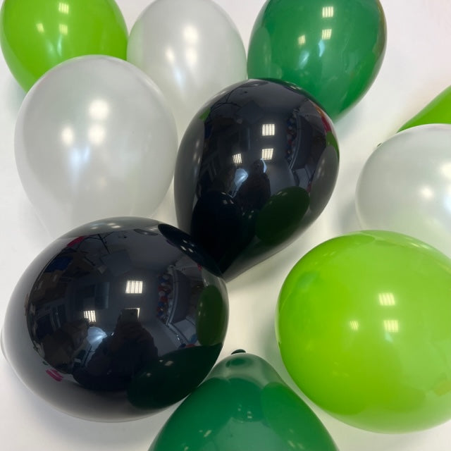 Green and Black Mini 5" Balloon Pack - Pack of 40