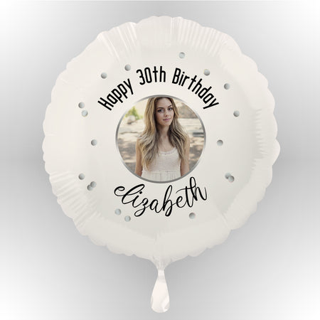 Glitz Black & Silver Personalised Photo Balloon (not inflated)