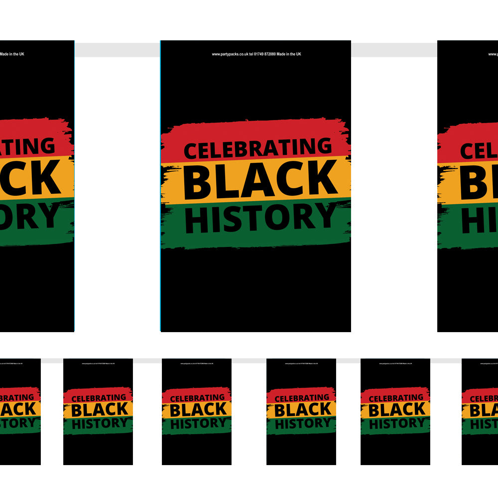 Celebrating Black History Paper Flag Bunting Decoration - 2.4m