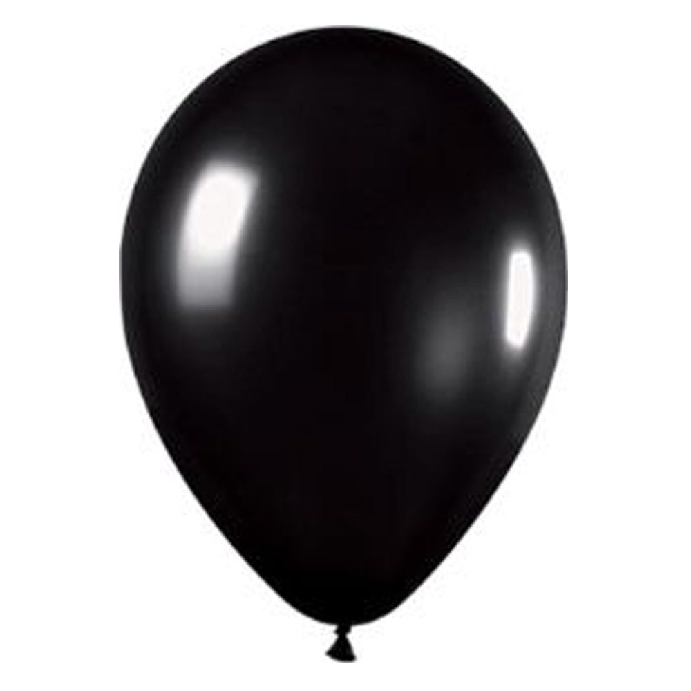 Black Metallic Latex Balloons - 12" - Pack of 50