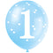 1st Birthday Blue Latex Balloon - 12