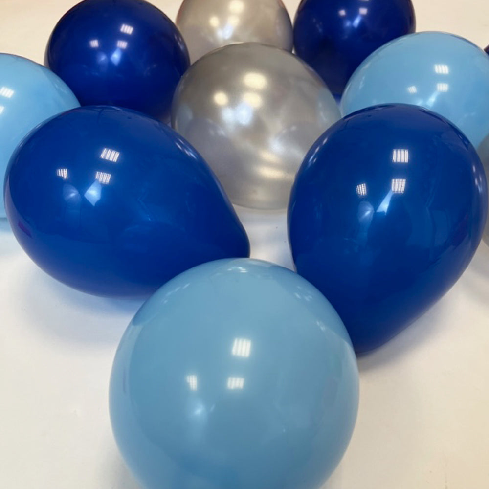 Blue and Silver Mini 5" Balloon Pack - Pack of 40