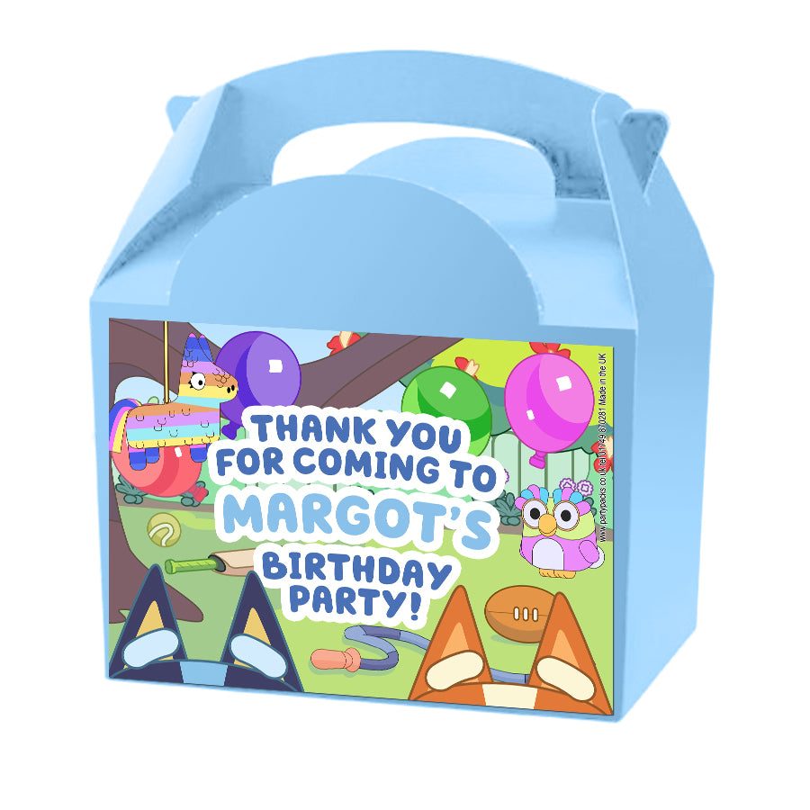 Blue Dog Personalised Party Favour Box Kit - Pack of 4